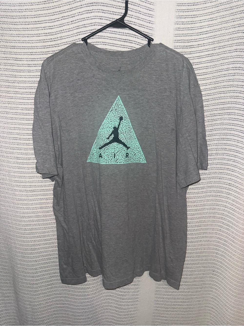 Jordan Gray Short-Sleeve Tee with Mint Triangle Jumpman